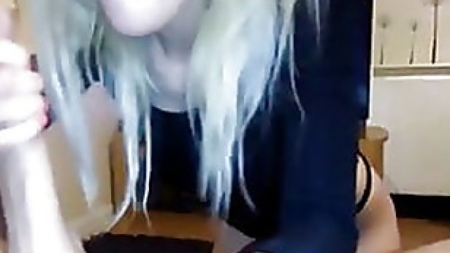 Blonde Girlfriend Sucks Cock n Balls until Cum In Mout