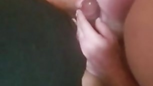 Husband sucking cock as wife watches