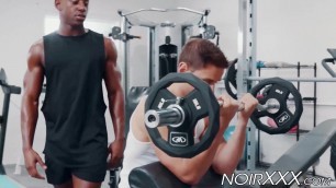 Handsome dude seduced and fucked by his muscular black train