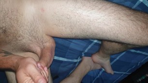 Huge dildo in my ass whilst I play with my big cock
